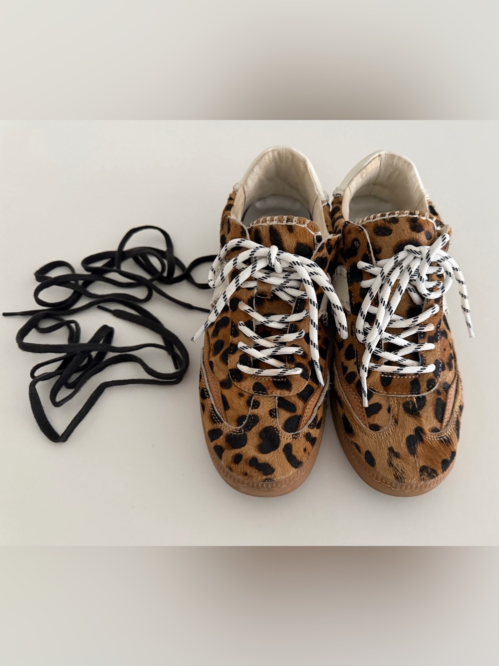 Dolce Vita Leopard-Print Sneakers in Brown and Black